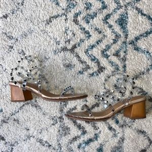 Sincerely Jules Clear Studded Block Heel